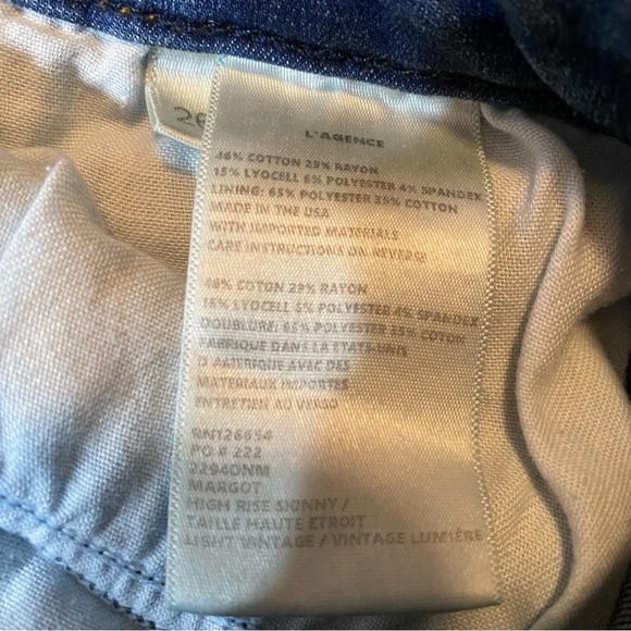 L’AGENCE High Rise Skinny Jeans Size 26 - Picture 4 of 14